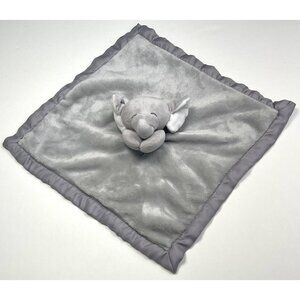 CARTER'S 14.5" Gray Plush Velour & Satin Elephant Security Blanket LOVEY EUC